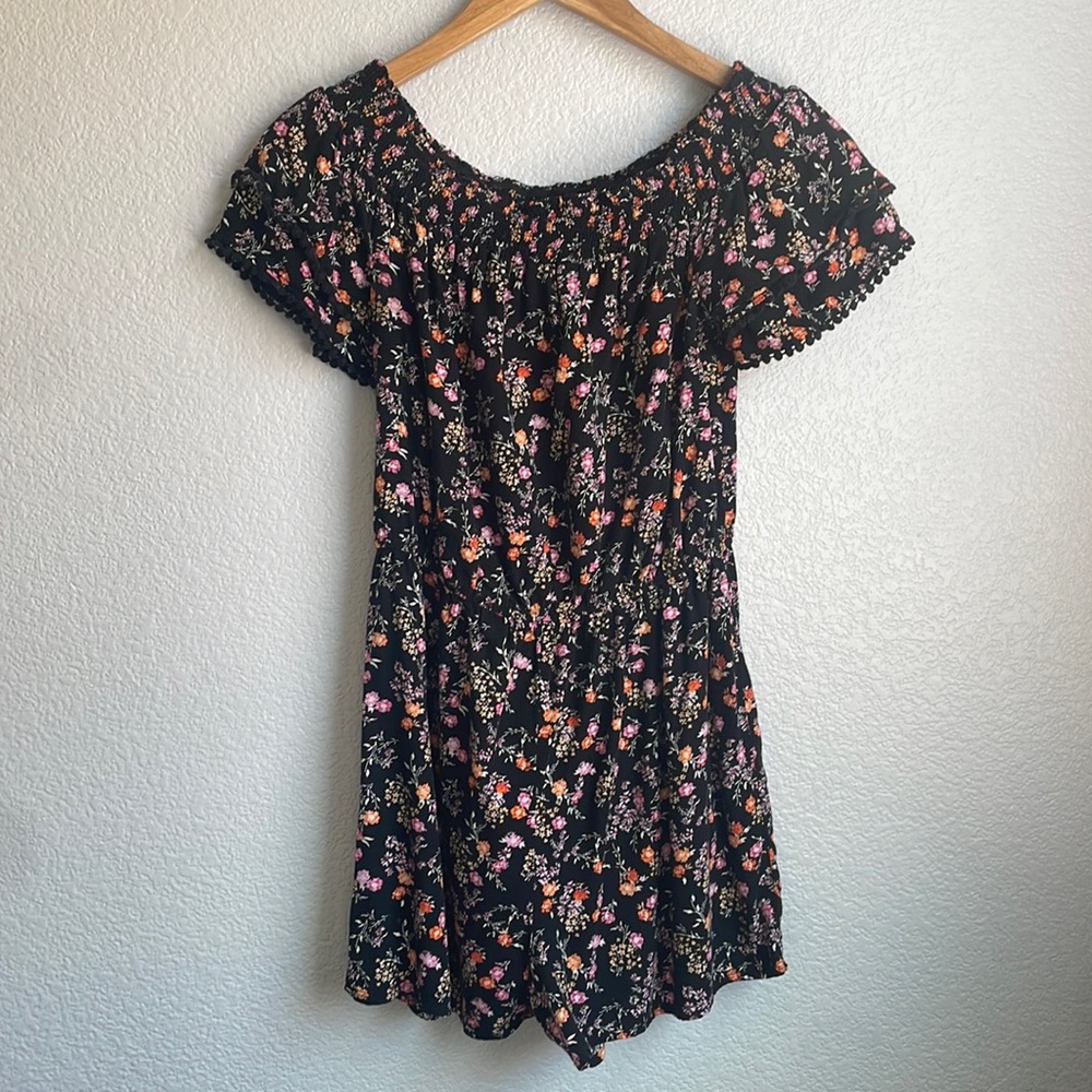 Black Floral Romper
